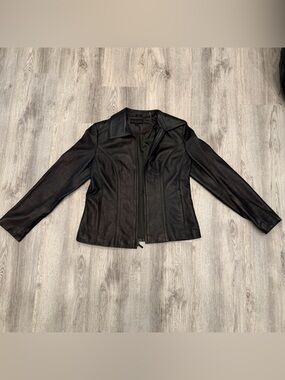 M. Julian Genuine Leather Jacket Black Size Medium